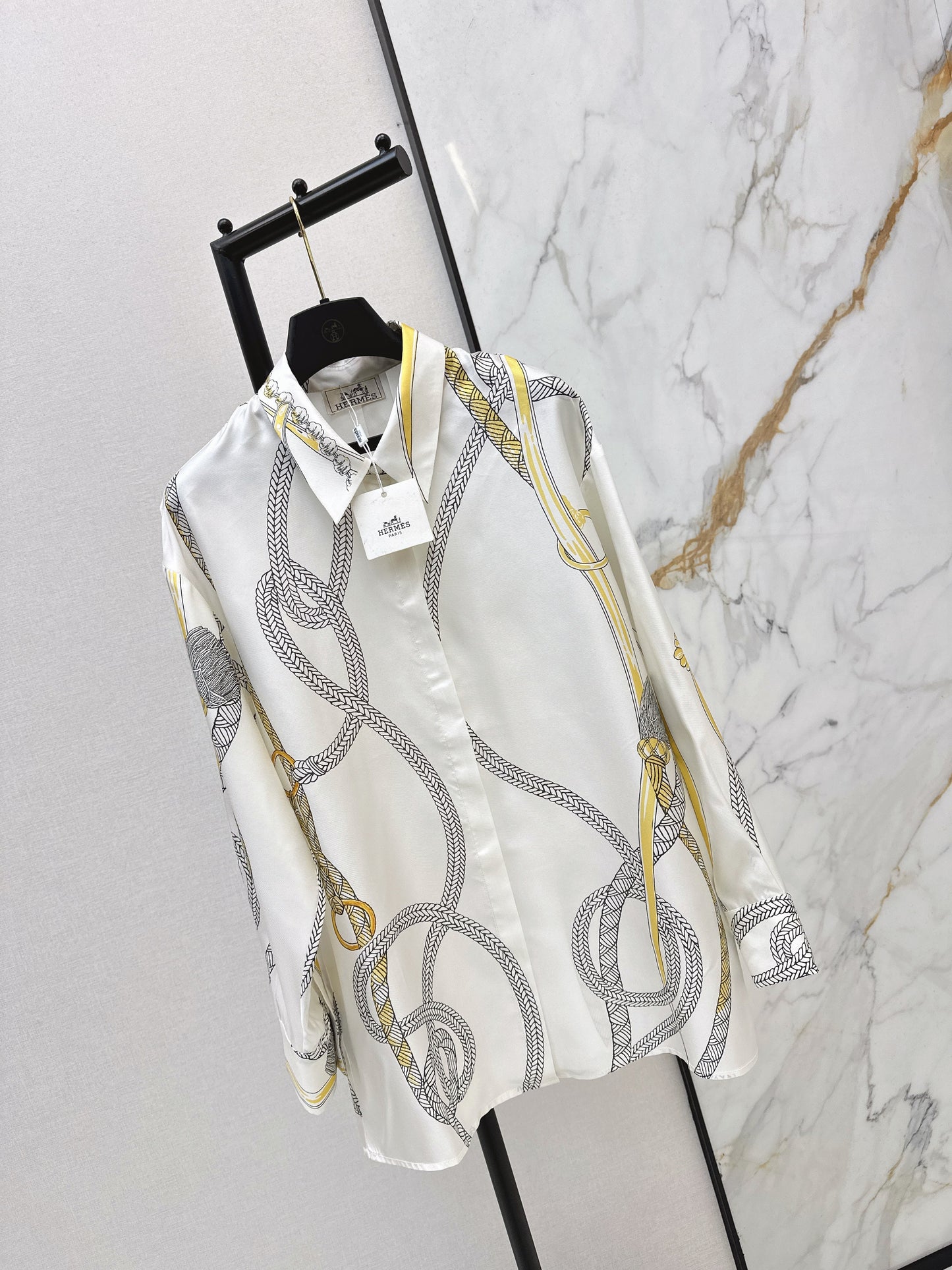 26SS NEUES Seidenhemd mit Blumenmuster