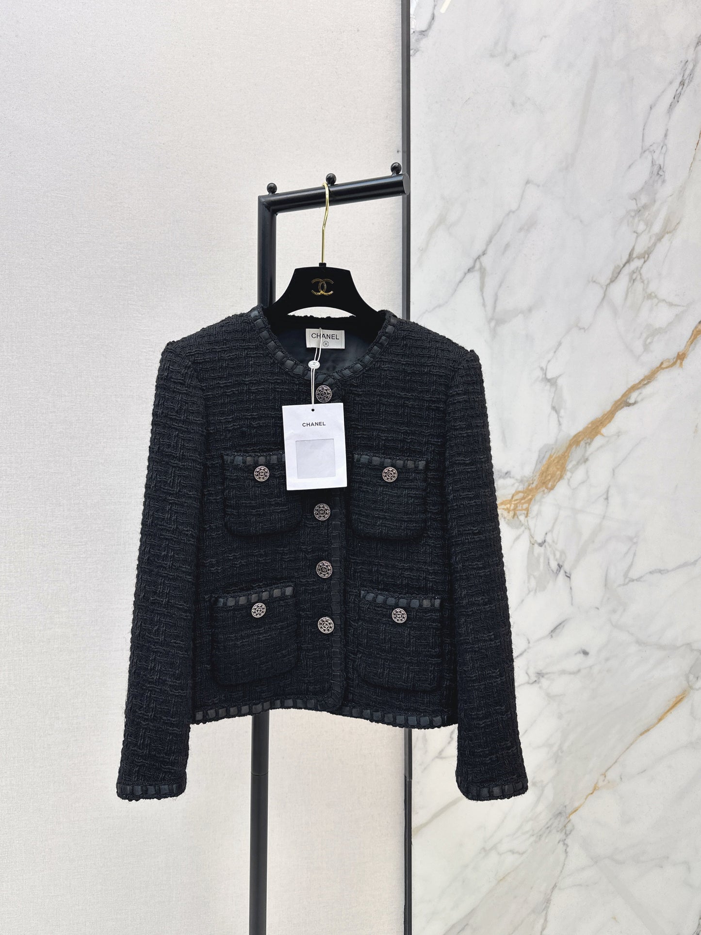 26SS NEUE gewebte Tweed-Jacke