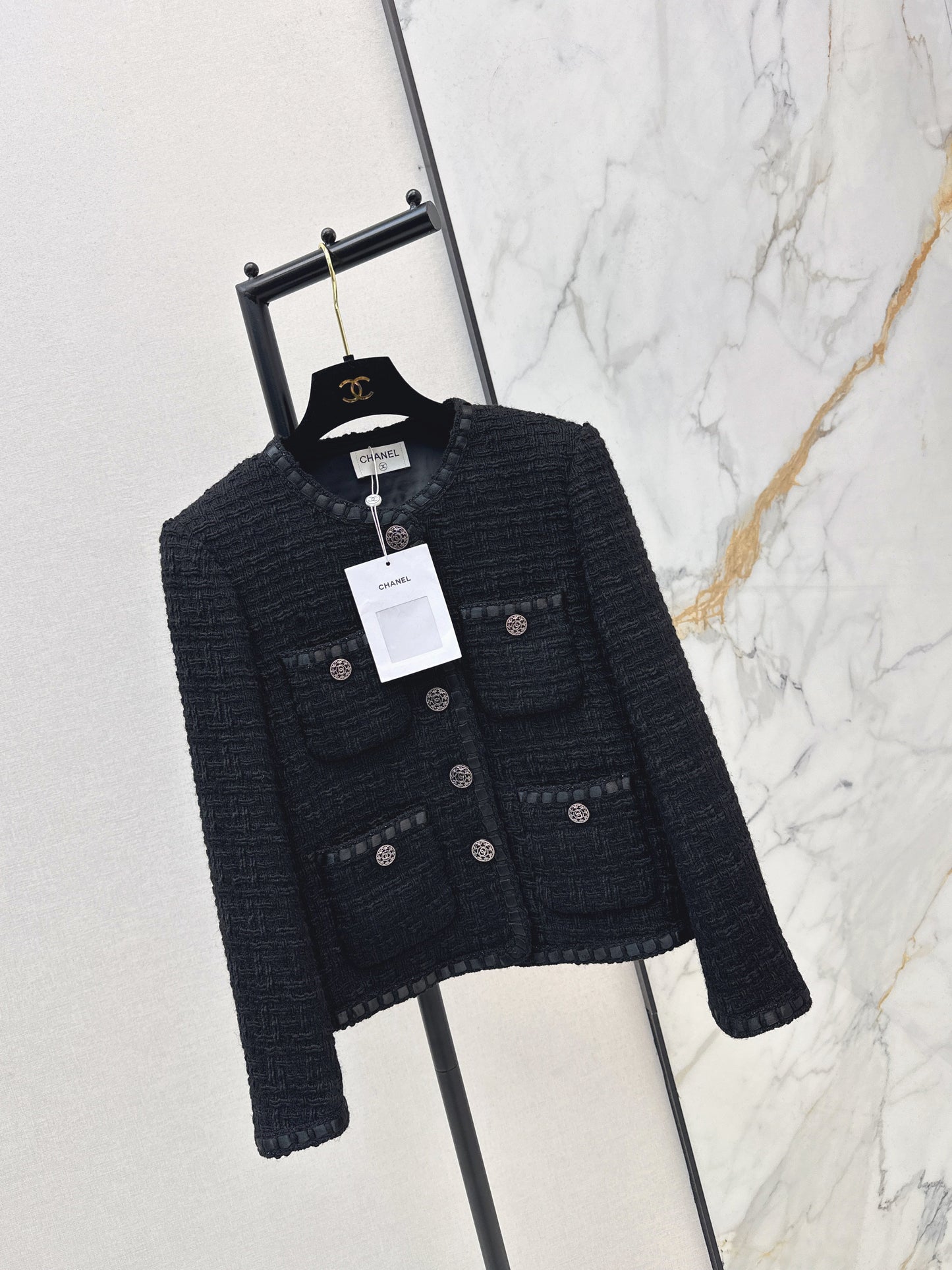 26SS NEUE gewebte Tweed-Jacke