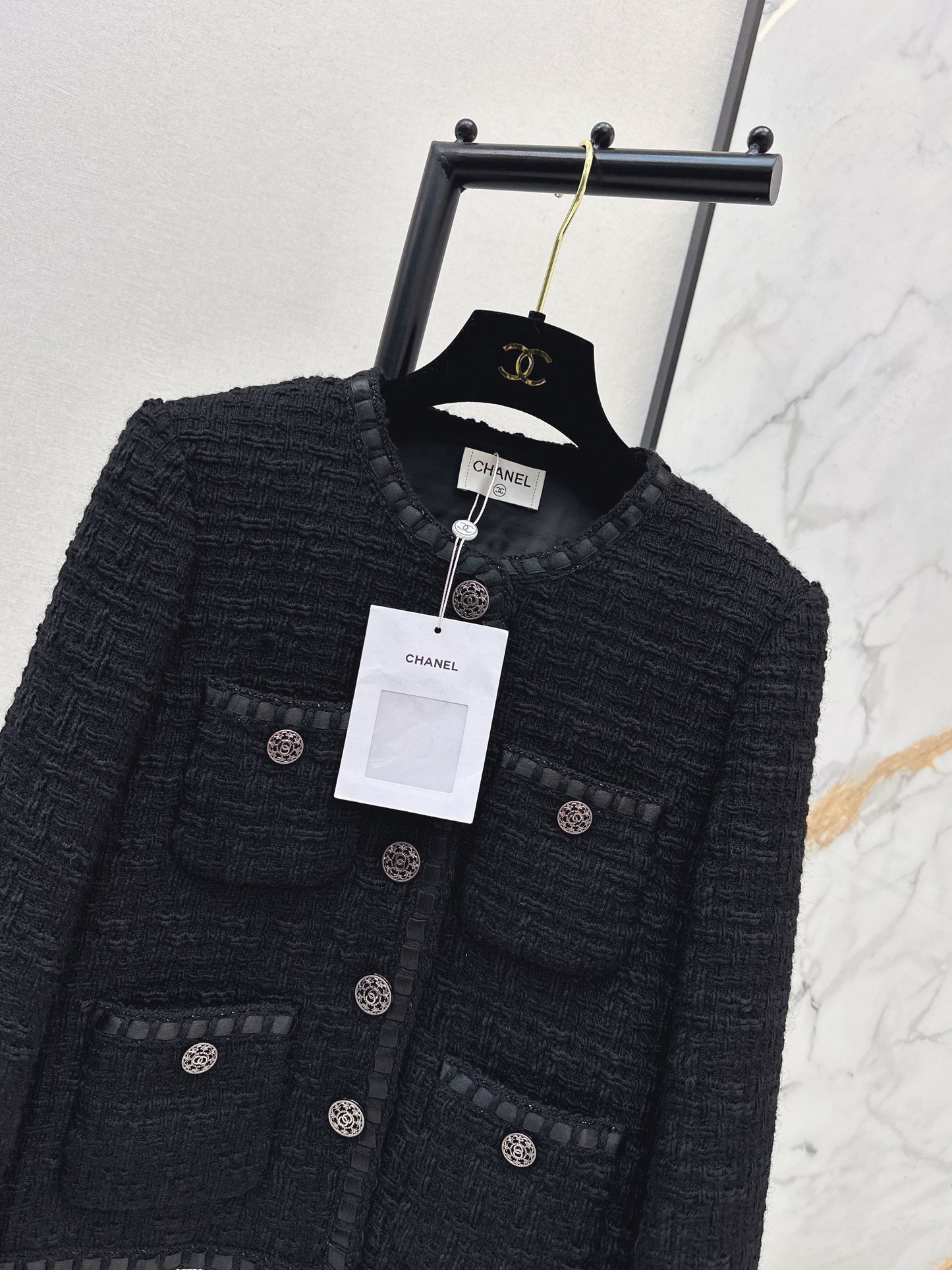 26SS NEUE gewebte Tweed-Jacke