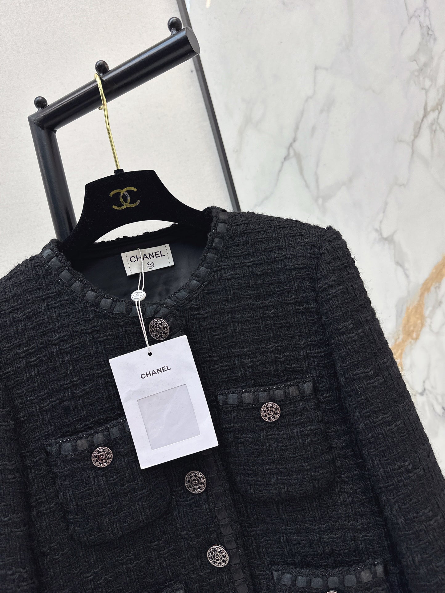 26SS NEUE gewebte Tweed-Jacke