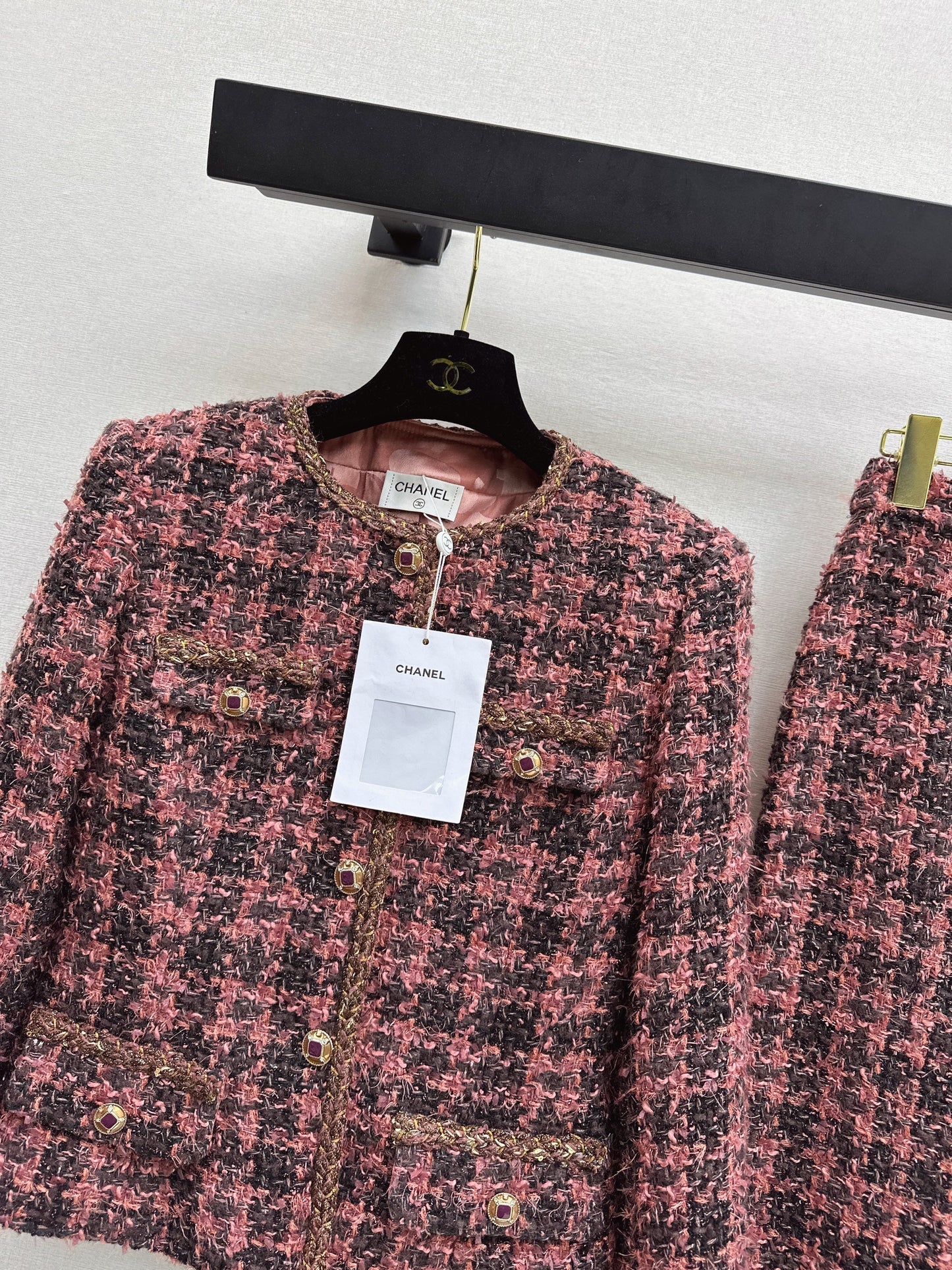 26SS NEW woven tweed jacket+mermaid skirt set