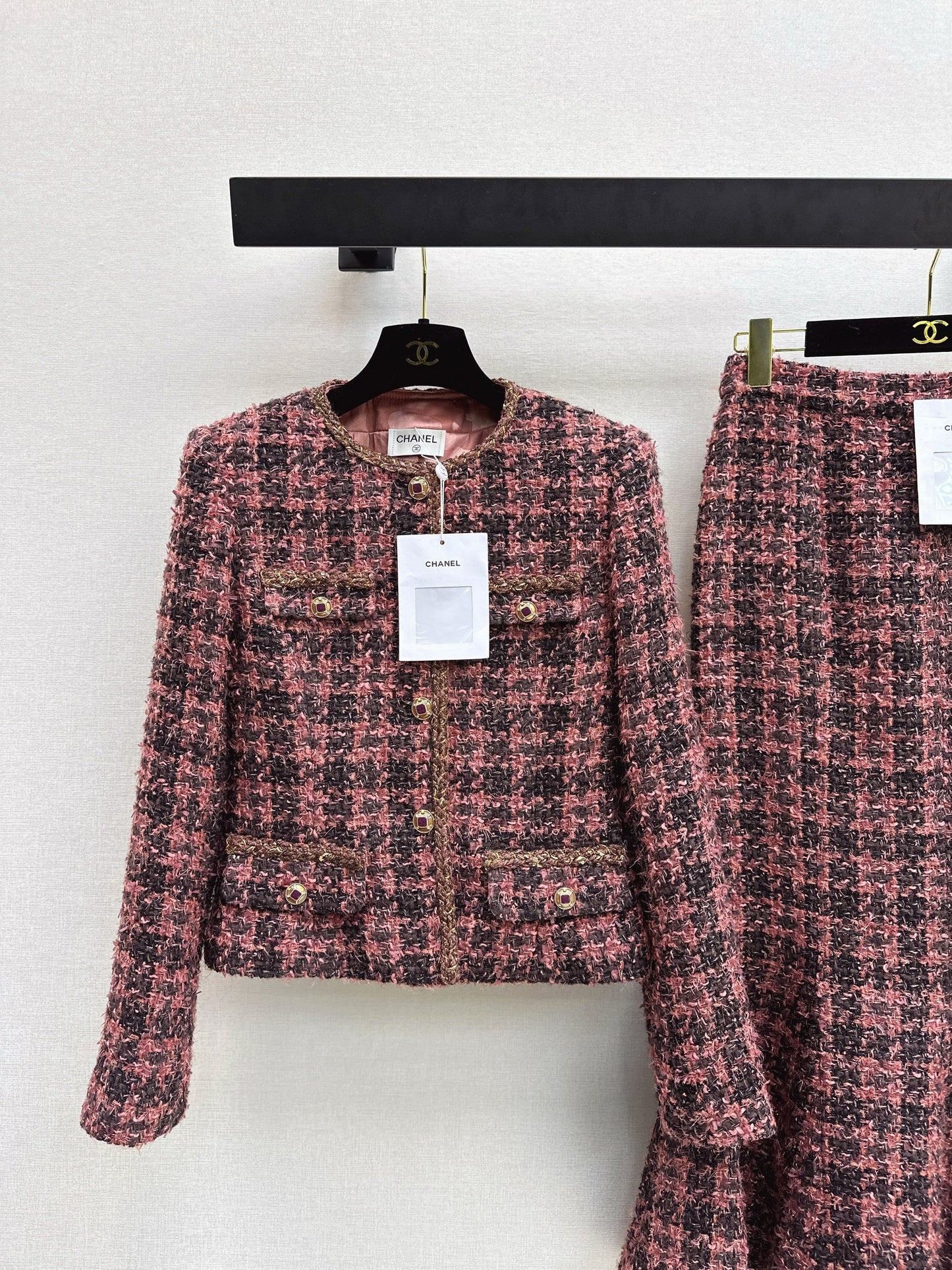 26SS NEW woven tweed jacket+mermaid skirt set