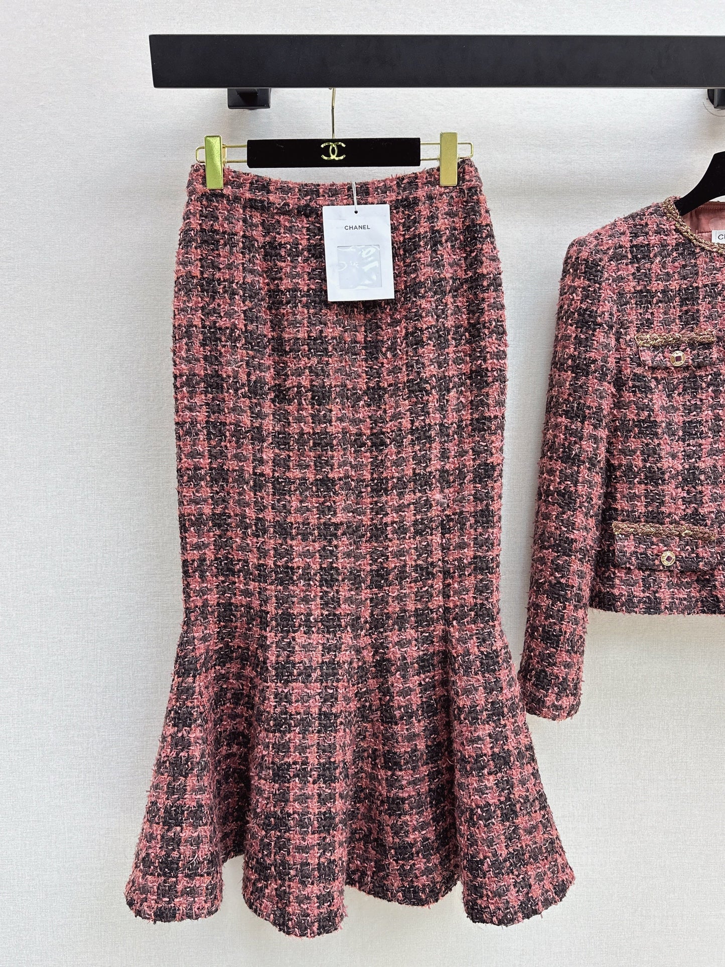 26SS NEW woven tweed jacket+mermaid skirt set