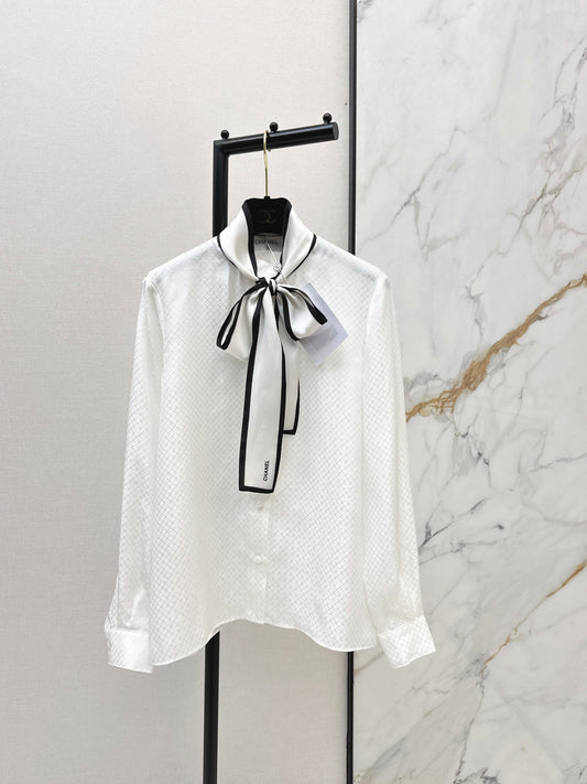 26SS NEW silk tie-neck shirts