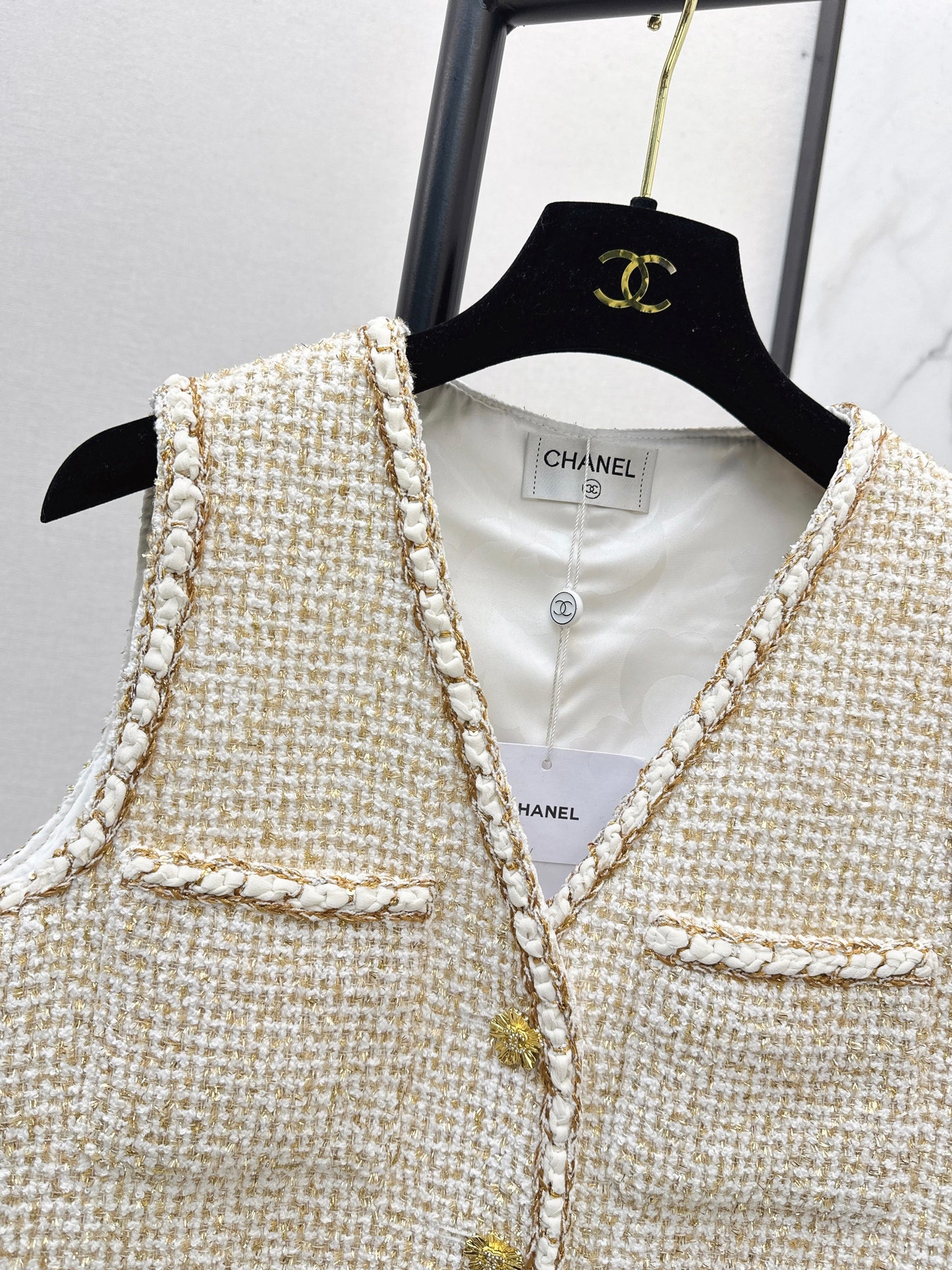 26SS NEW woven tweed vest