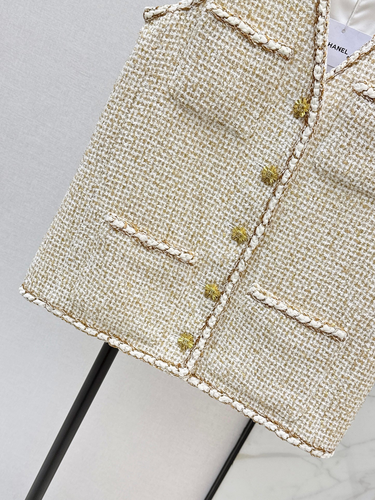 26SS NEW woven tweed vest