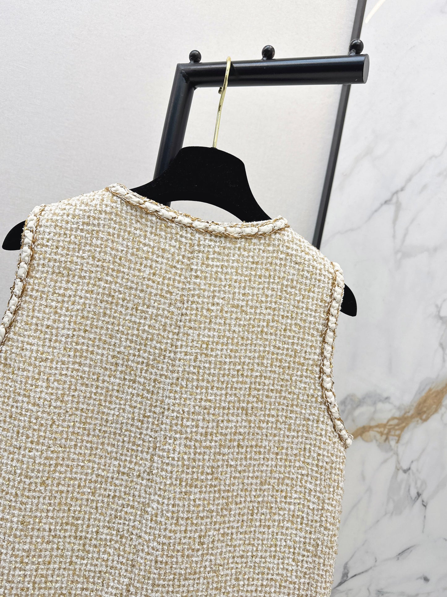 26SS NEW woven tweed vest