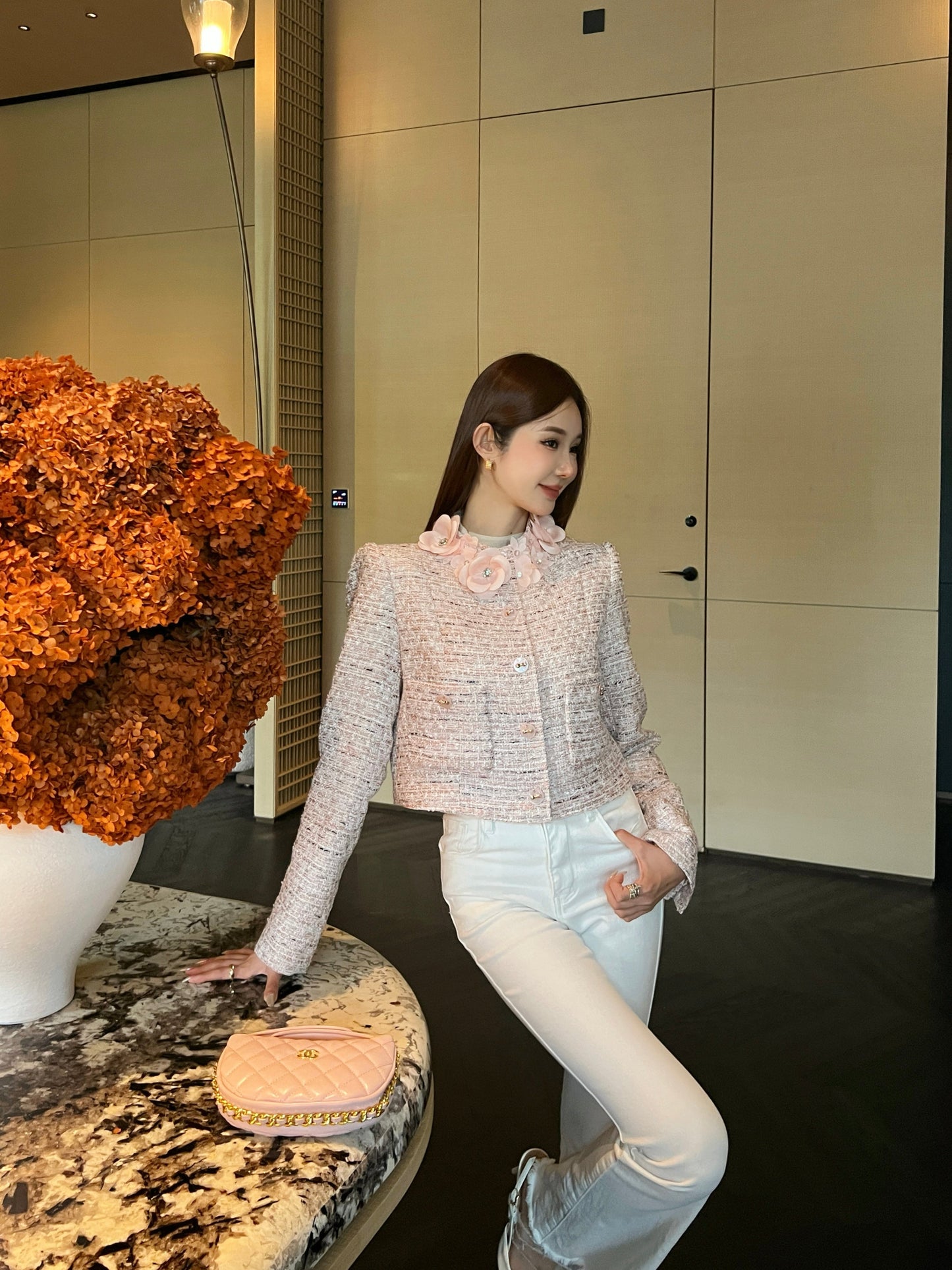 26SS NEW 3d floral woven jacket