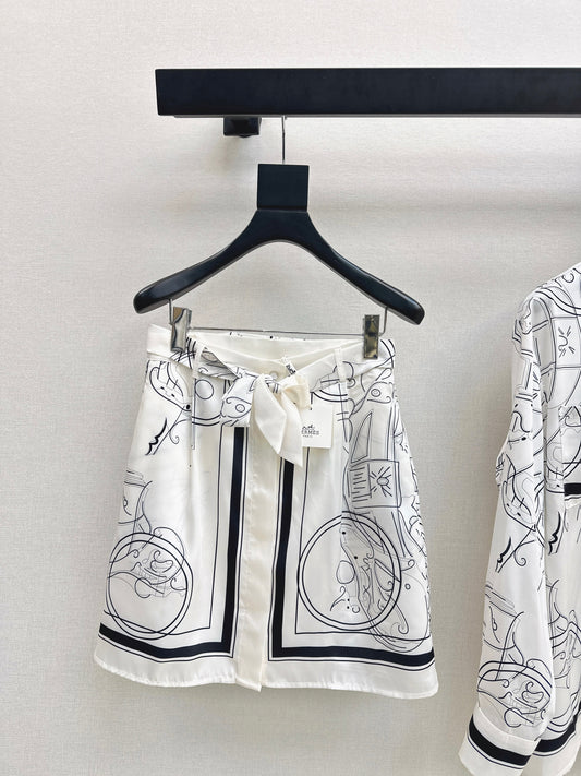 26SS NEW print silk skirts