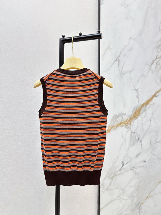 26SS NEW stripe sleeveless knitted vest