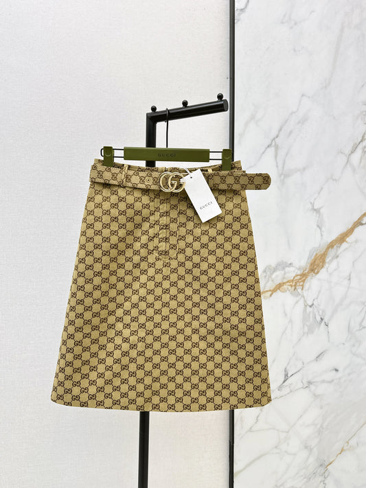 26SS NEW jacquard skirt with belted