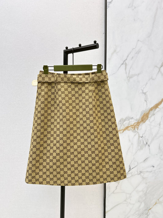 26SS NEW jacquard skirt with belted