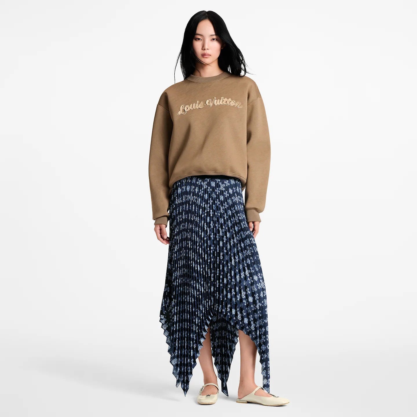 26SS NEW vintage print asymmetrical skirts
