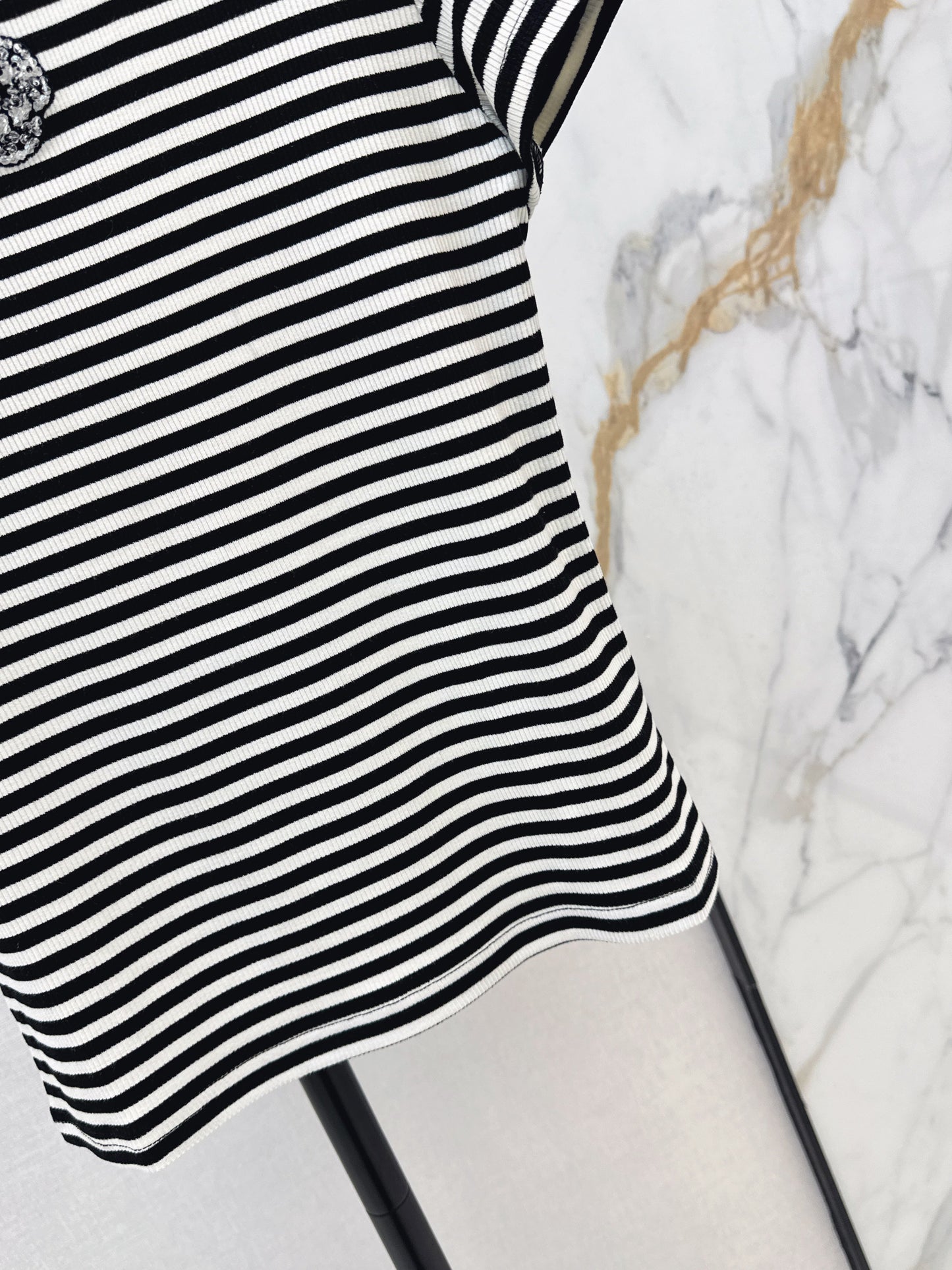 26SS NEW stripe beading t-shirts