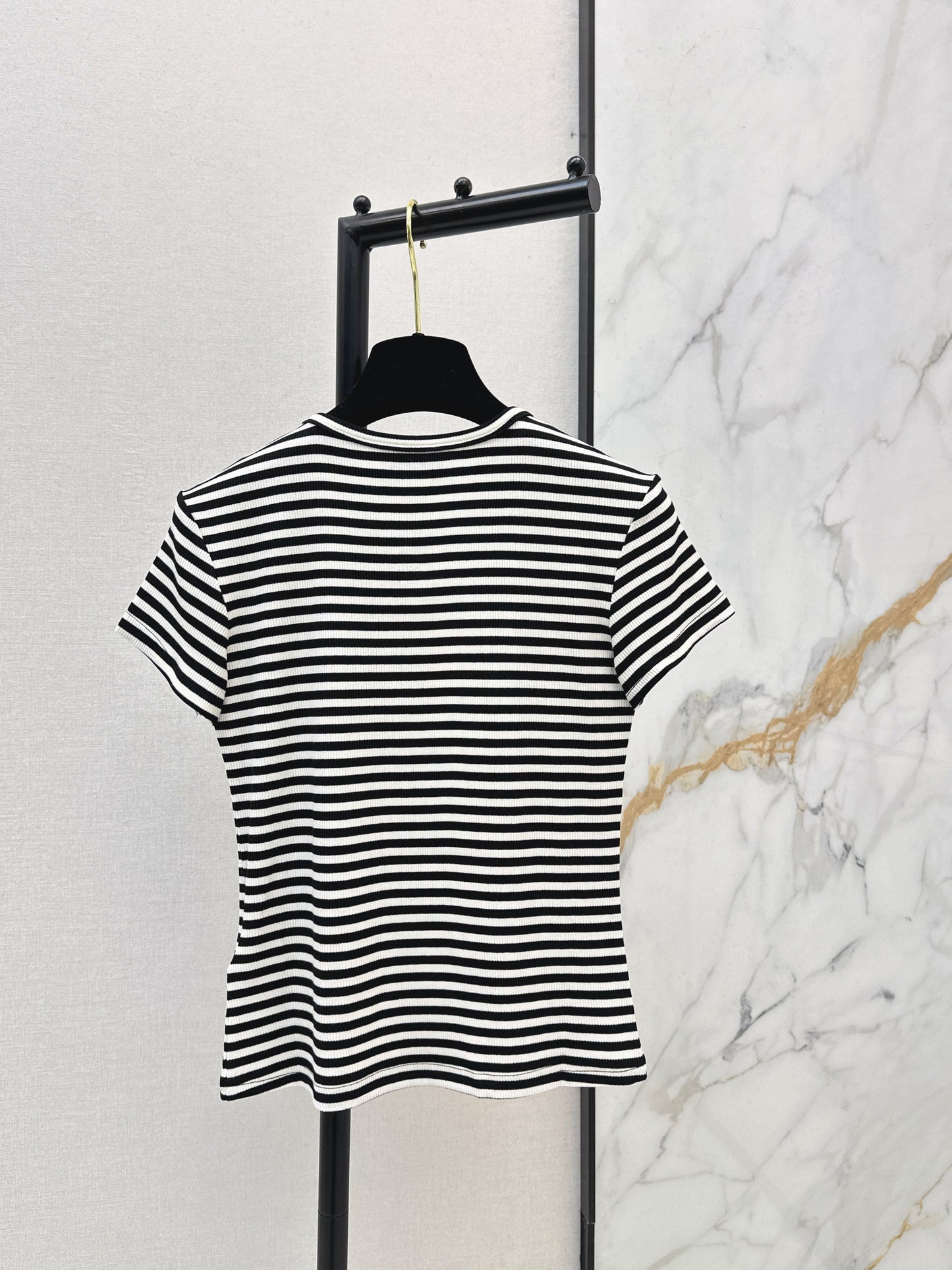 26SS NEW stripe beading t-shirts