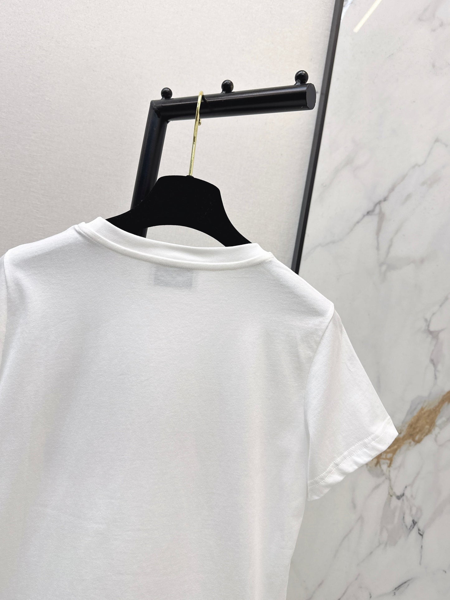 26SS NEW vintage embroidery beading t-shirts