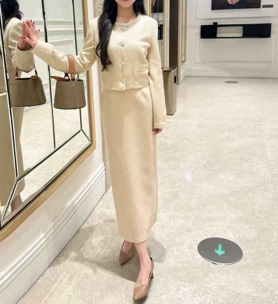 26SS NEW beading jacket skirts outfit sets
