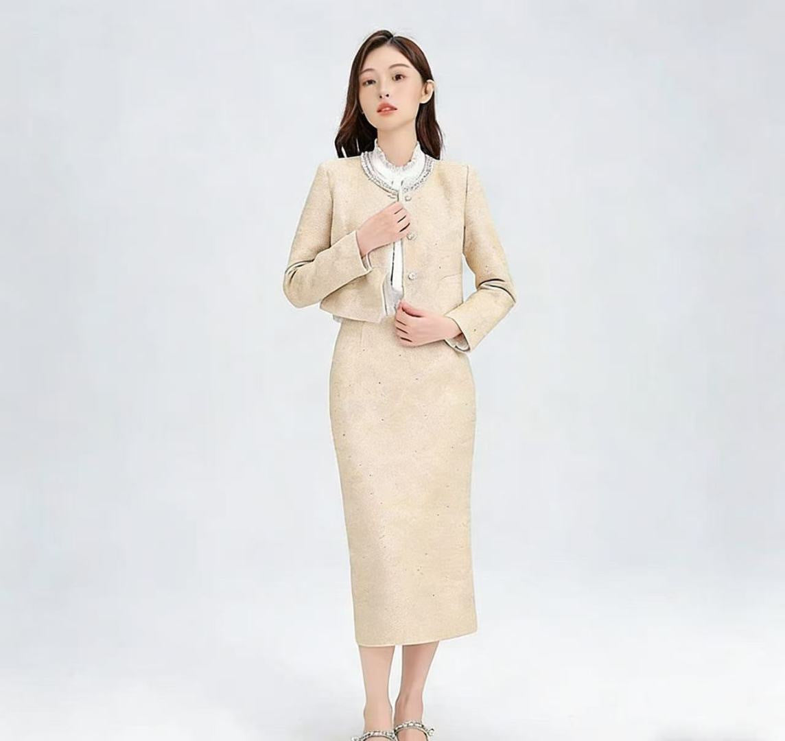 26SS NEW beading jacket skirts outfit sets