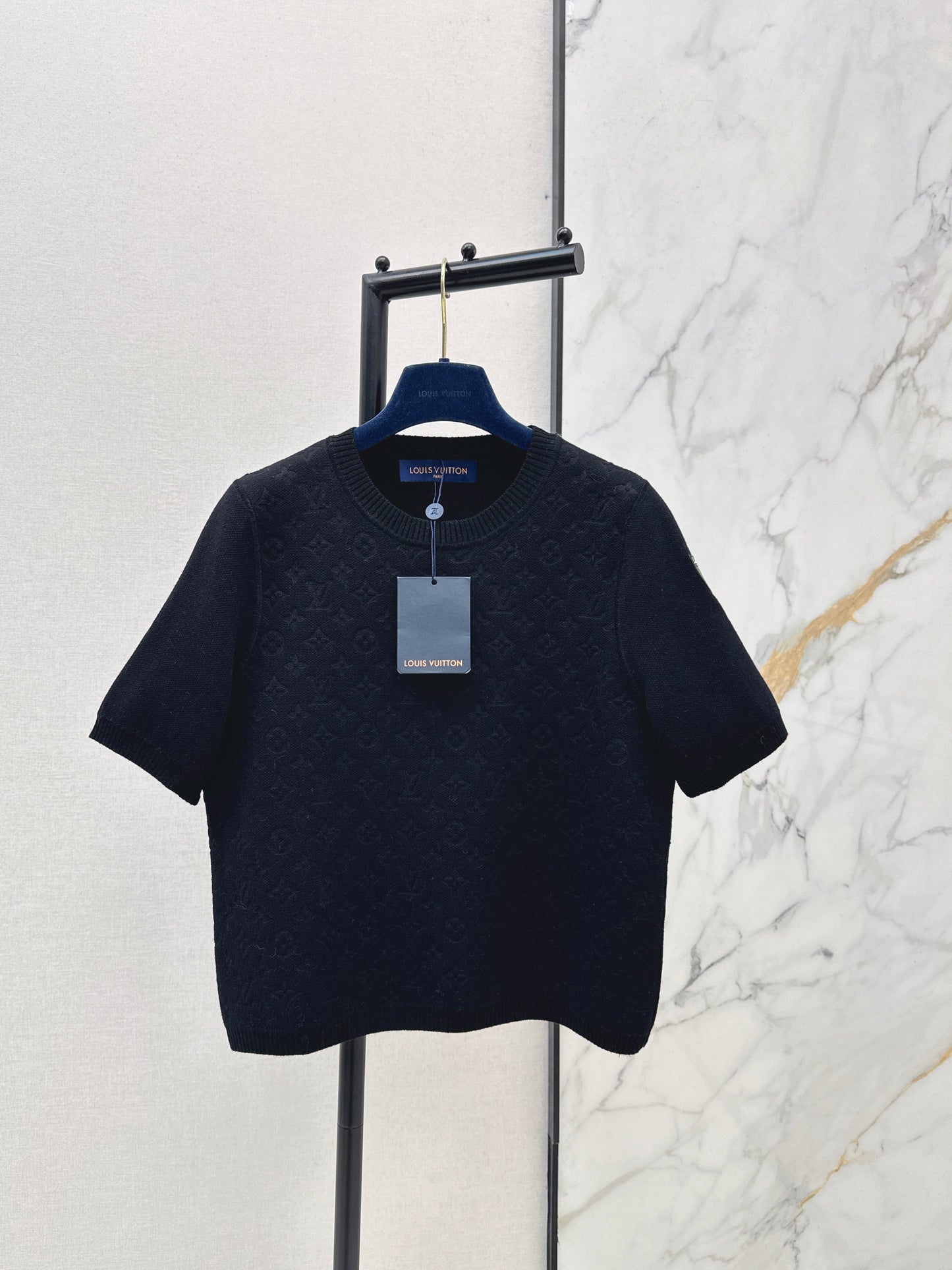 26SS NEW jacquard knitted short sleeve sweater