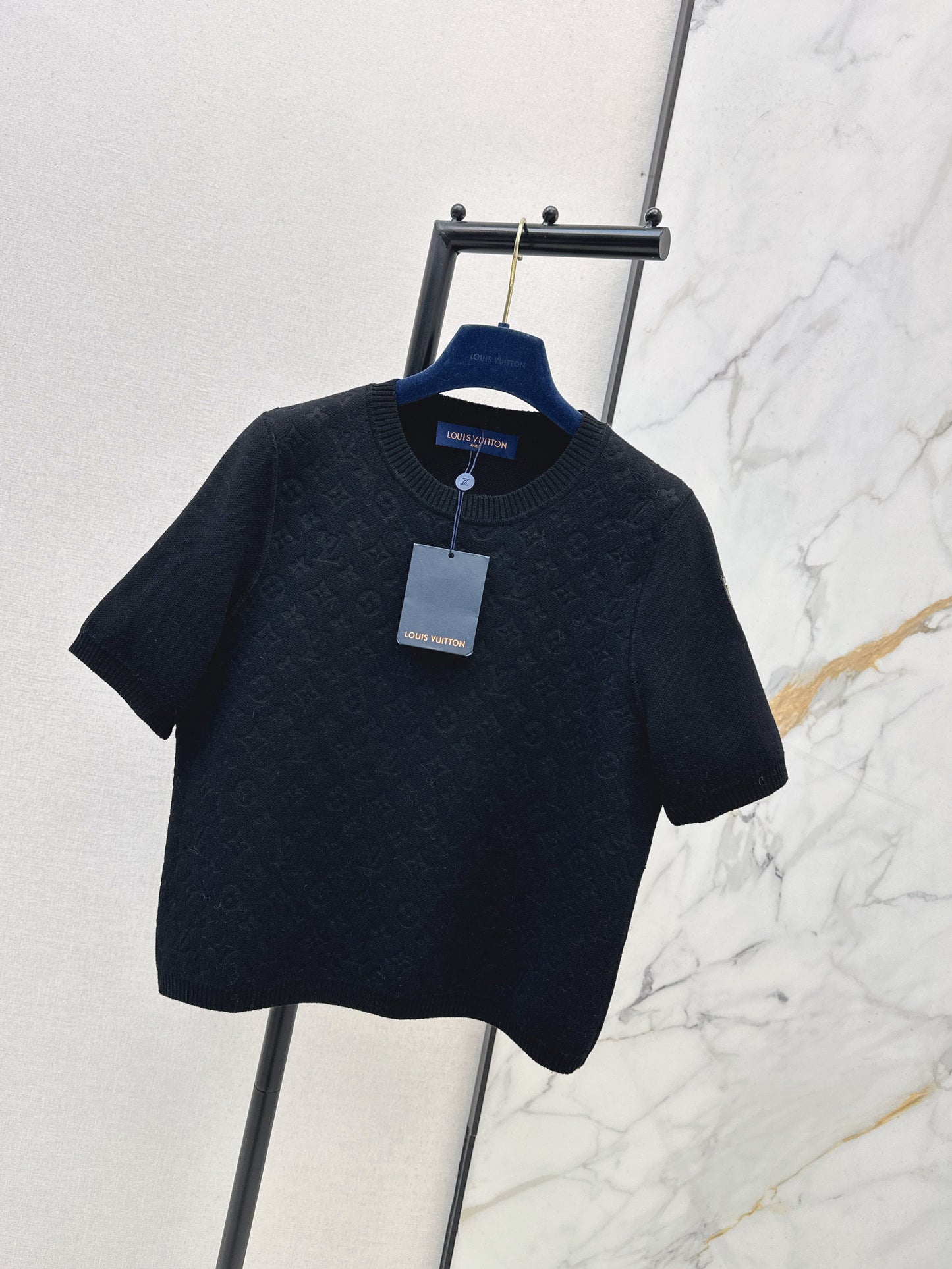 26SS NEW jacquard knitted short sleeve sweater