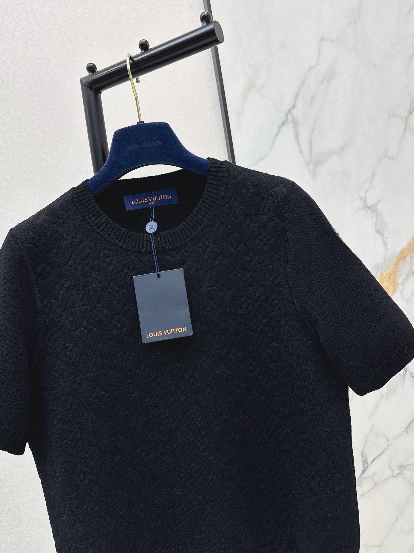 26SS NEW jacquard knitted short sleeve sweater