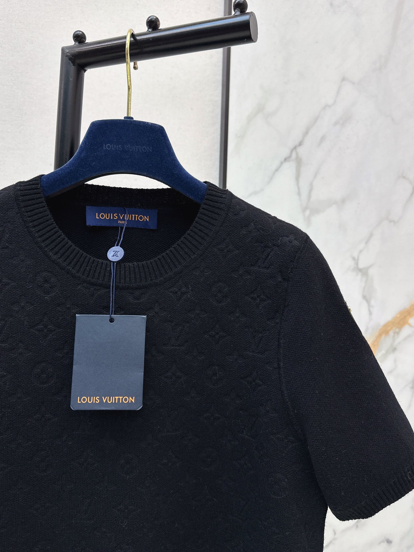 26SS NEW jacquard knitted short sleeve sweater