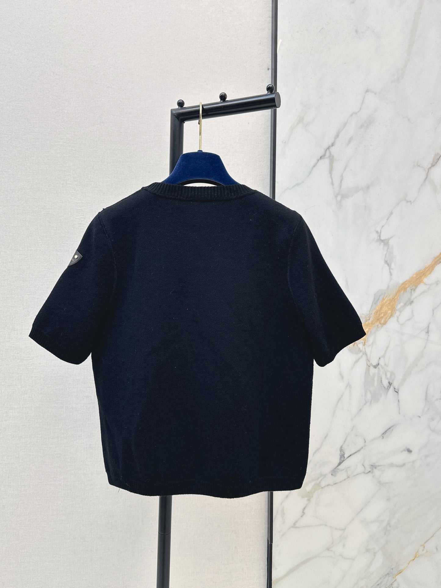 26SS NEW jacquard knitted short sleeve sweater