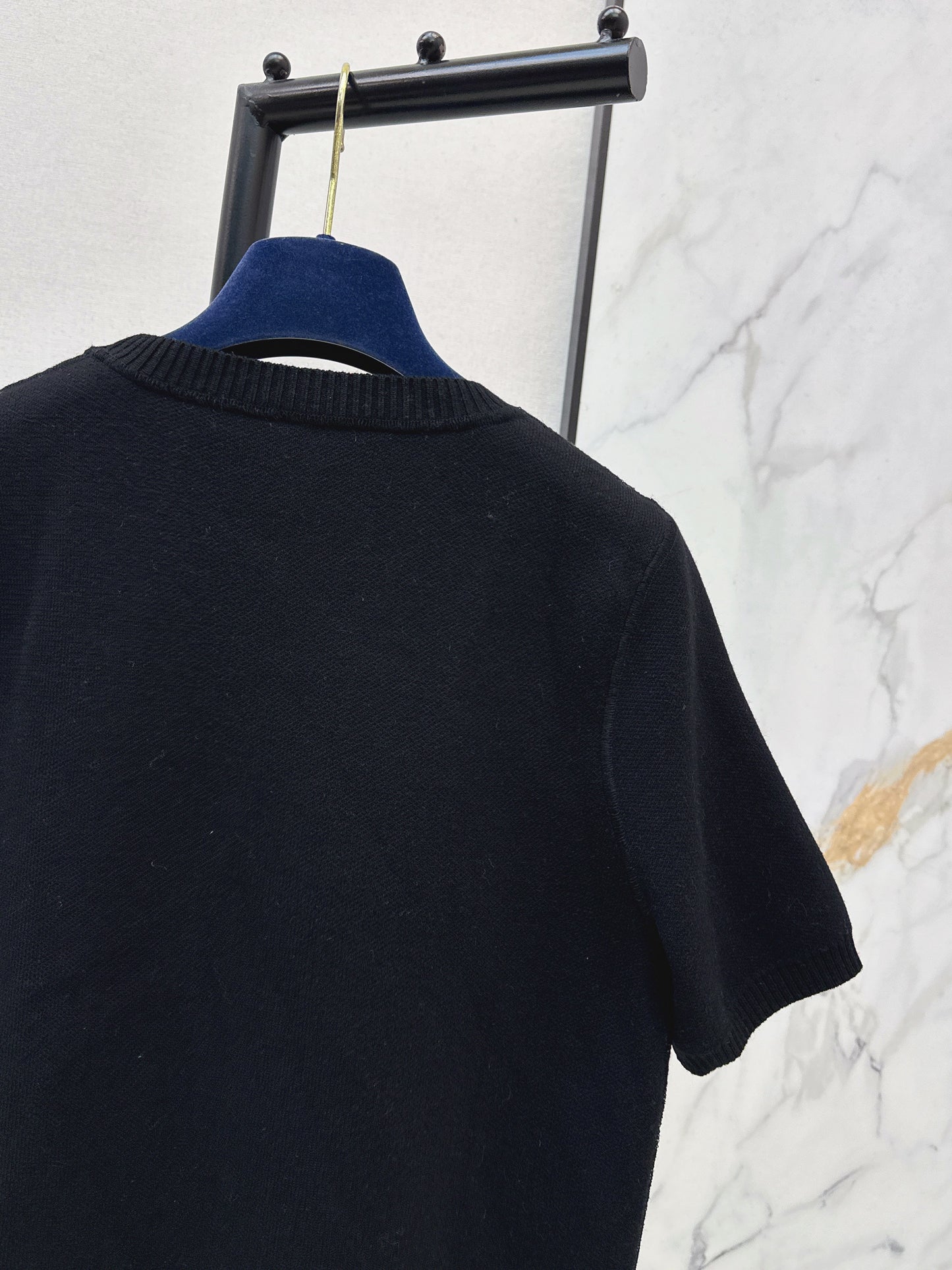 26SS NEW jacquard knitted short sleeve sweater