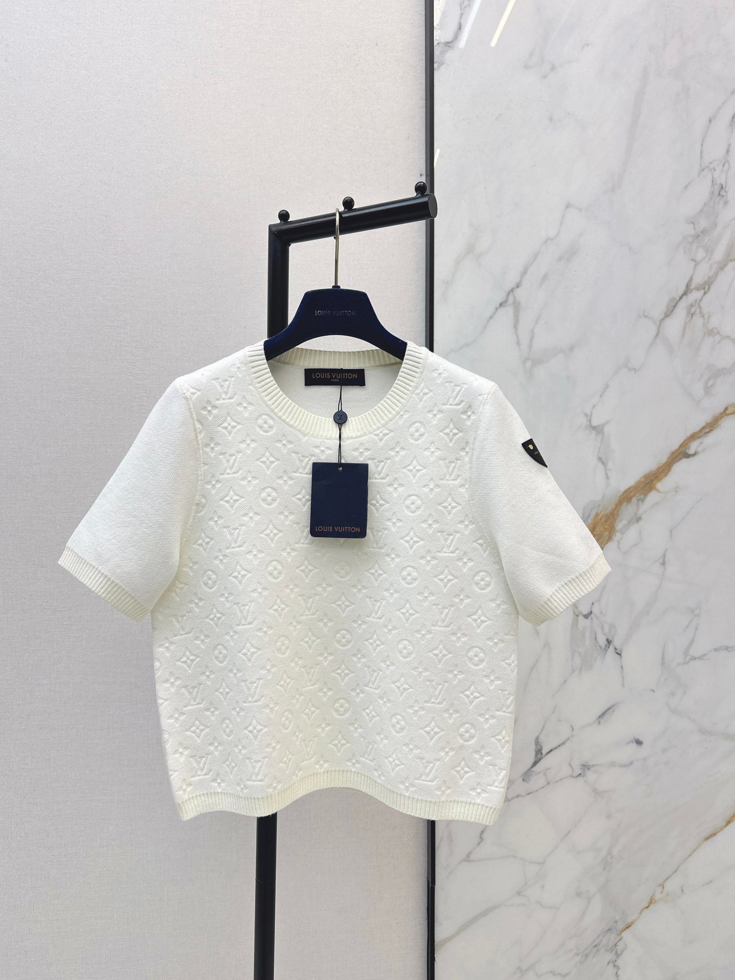26SS NEW jacquard knitted short sleeve sweater