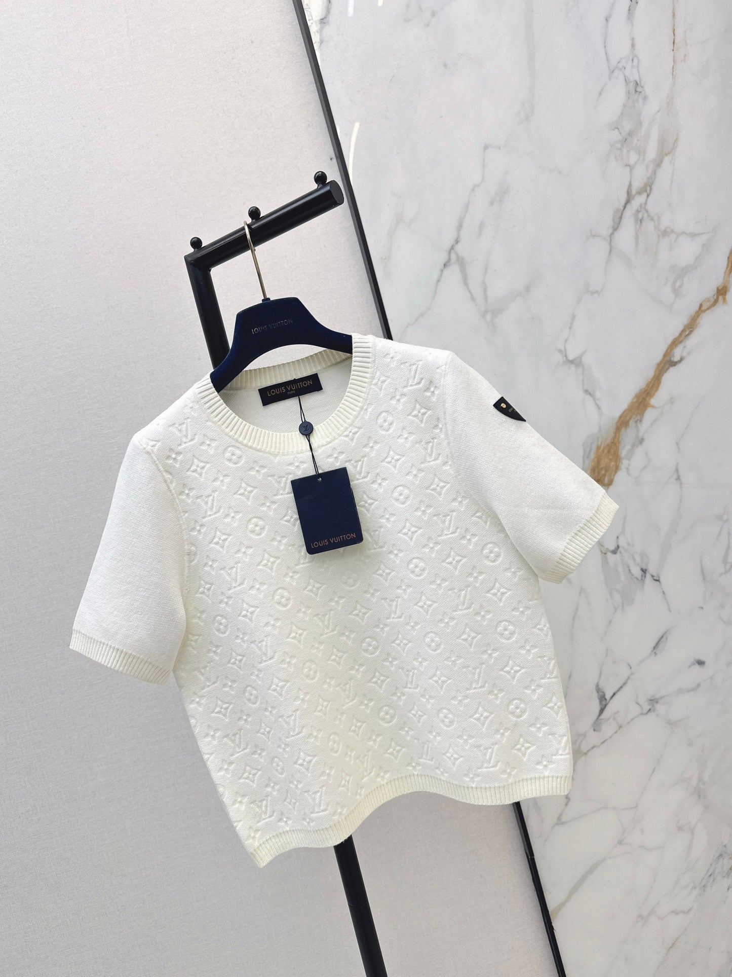 26SS NEW jacquard knitted short sleeve sweater