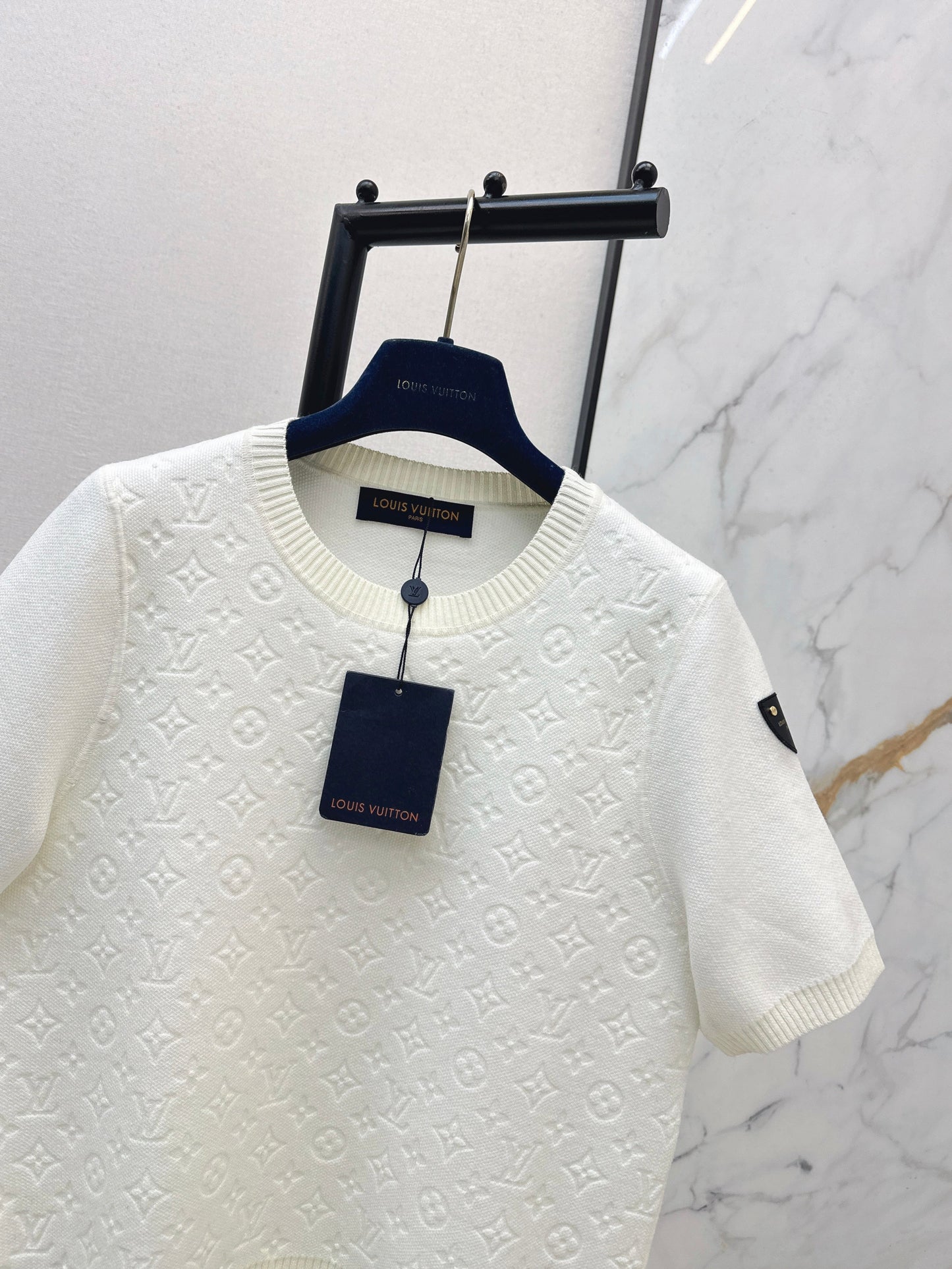 26SS NEW jacquard knitted short sleeve sweater