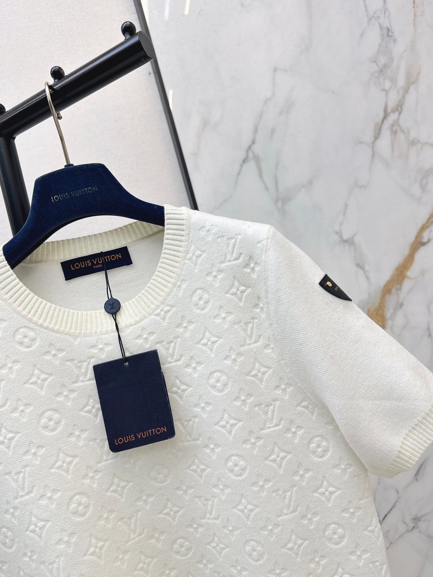 26SS NEW jacquard knitted short sleeve sweater