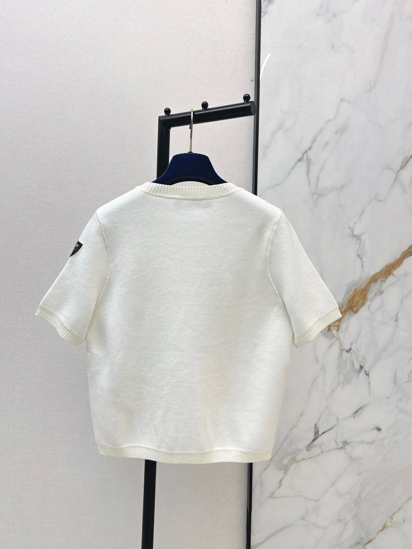 26SS NEW jacquard knitted short sleeve sweater
