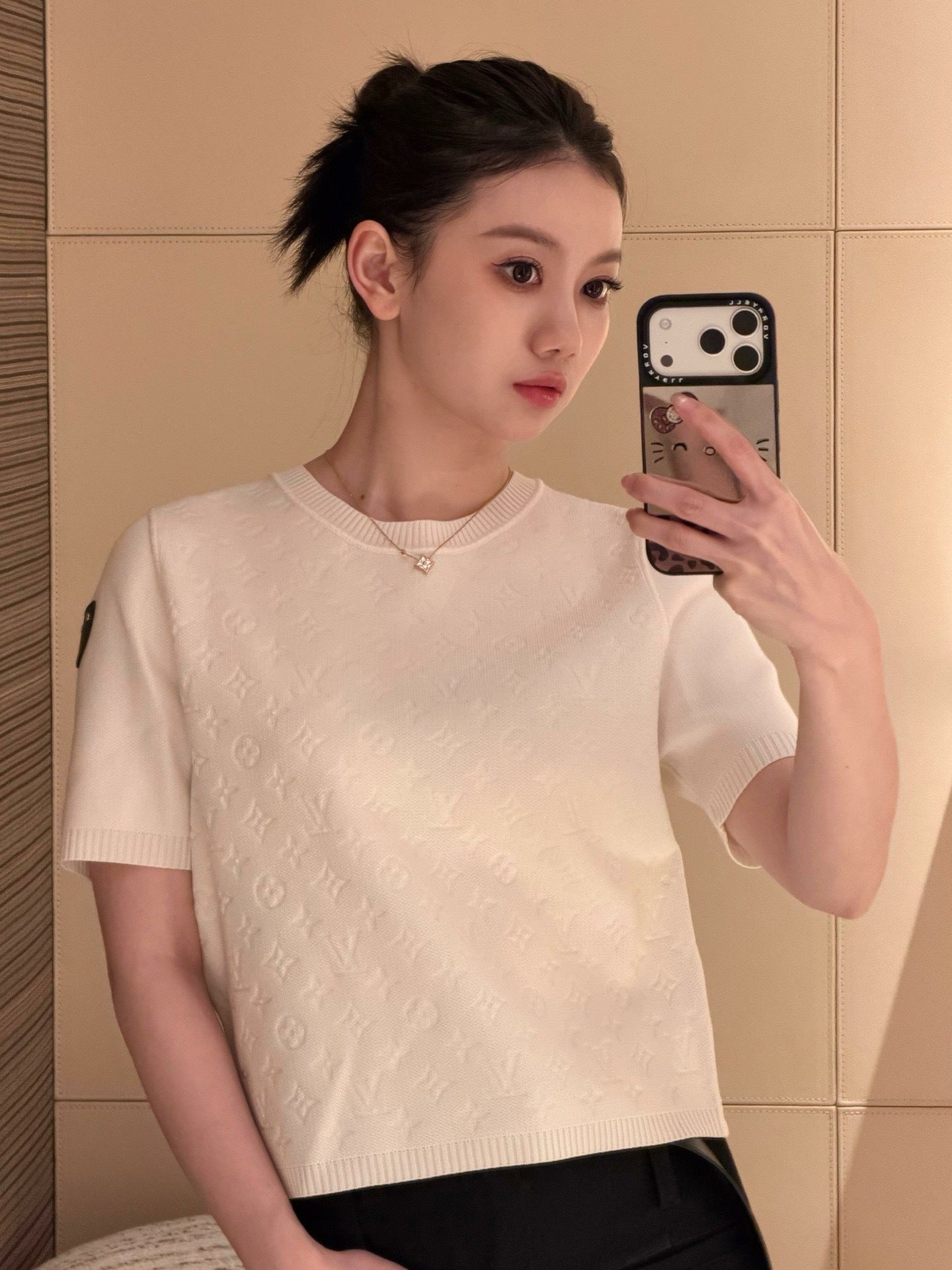 26SS NEW jacquard knitted short sleeve sweater
