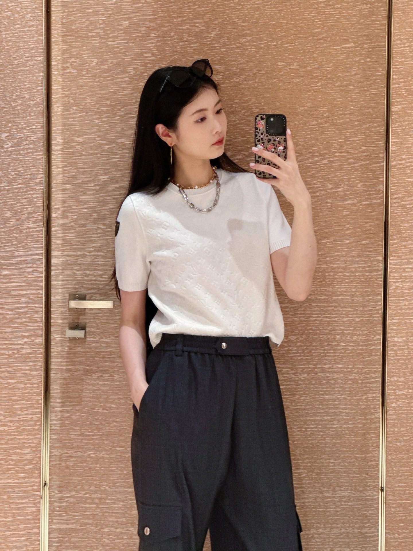 26SS NEW jacquard knitted short sleeve sweater