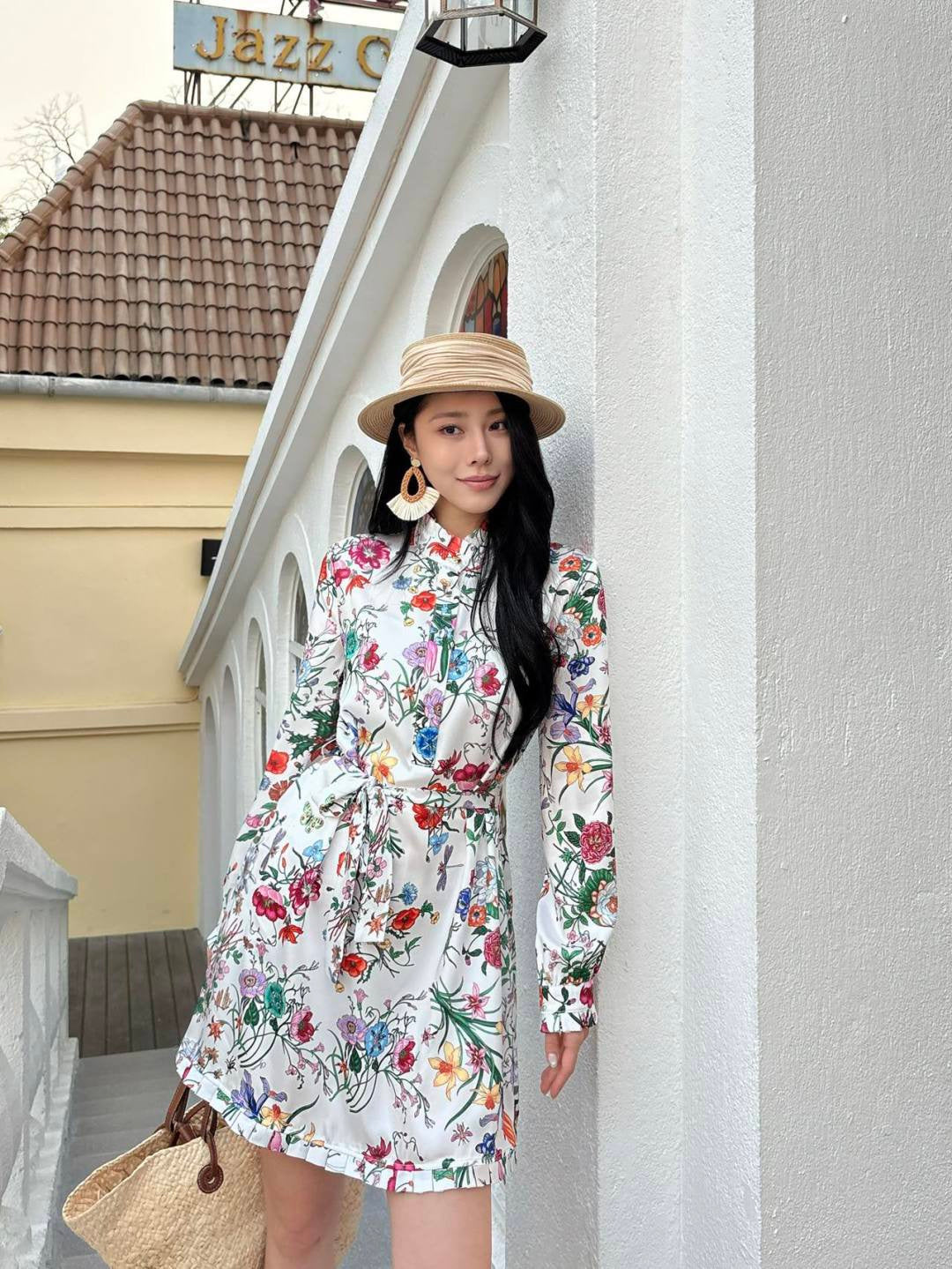 26SS NEW floral print silk dress