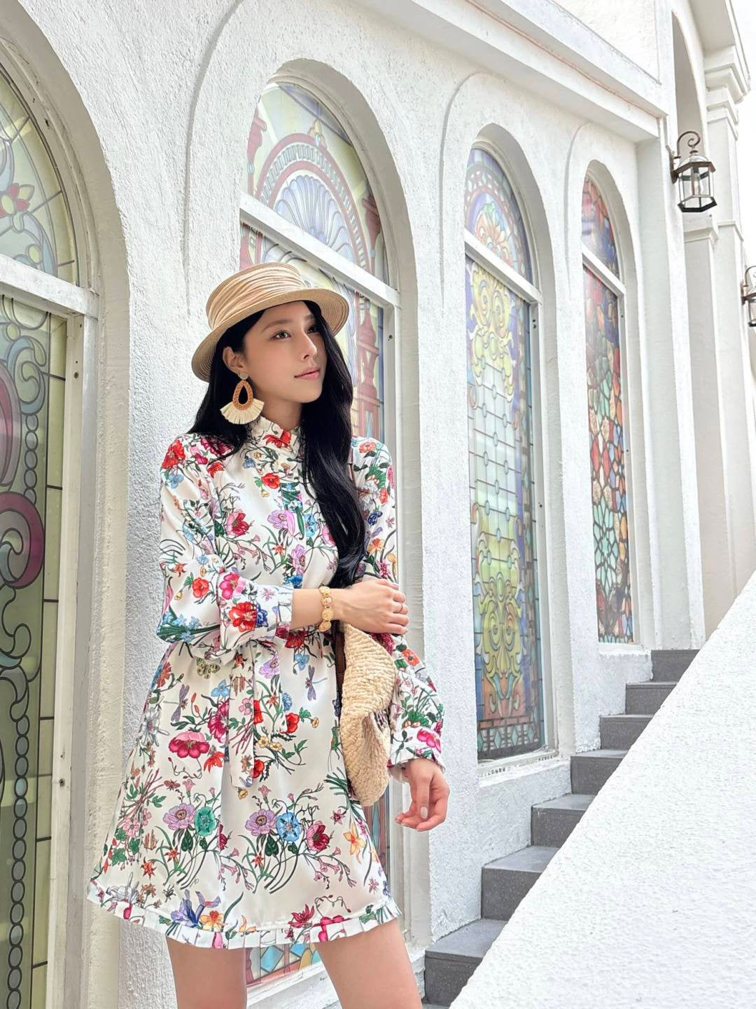 26SS NEW floral print silk dress