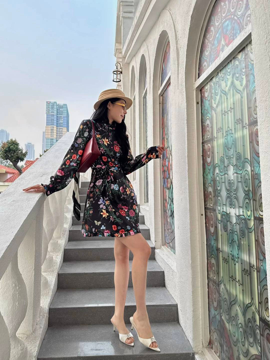 26SS NEW floral print silk dress