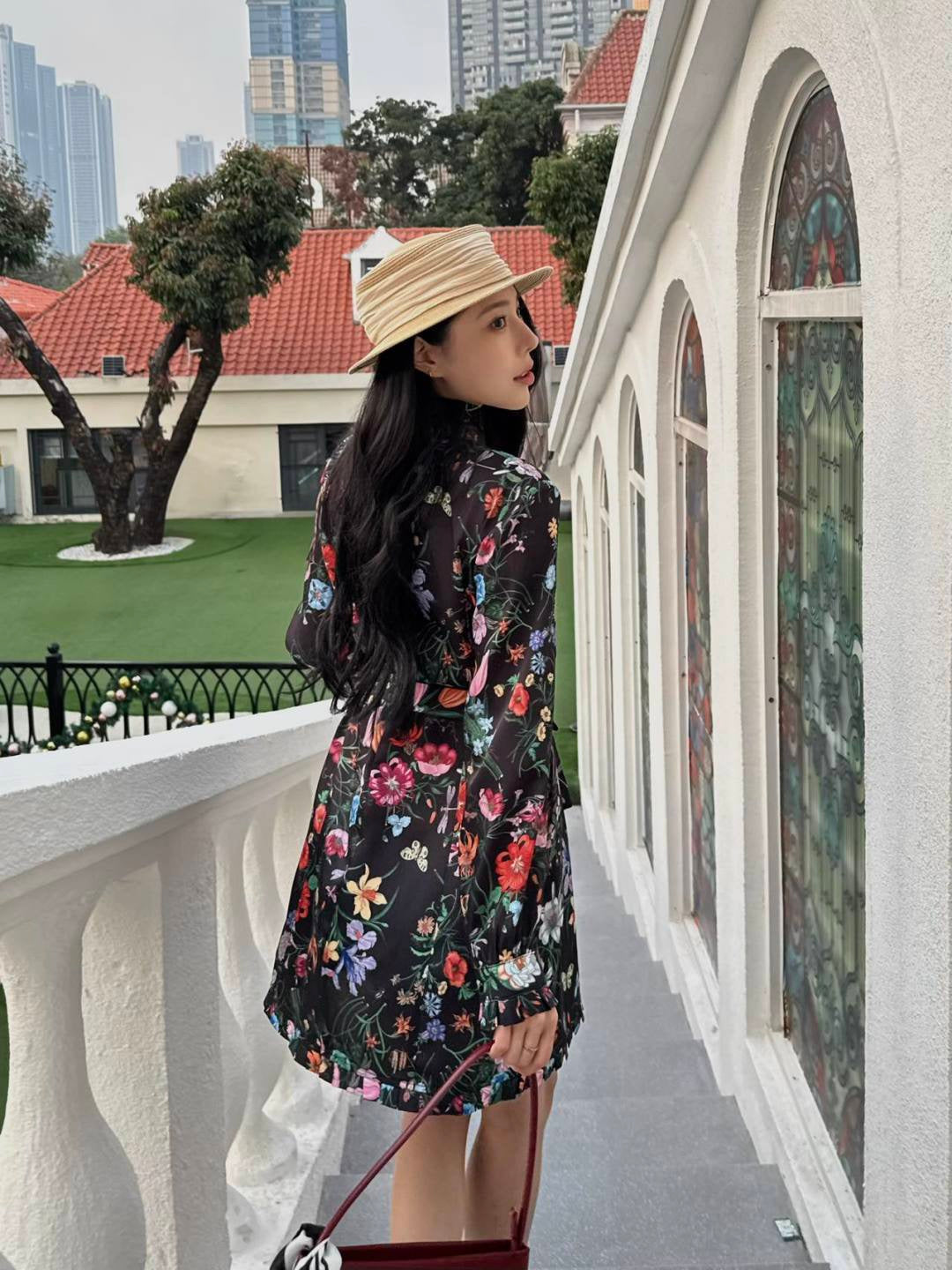 26SS NEW floral print silk dress