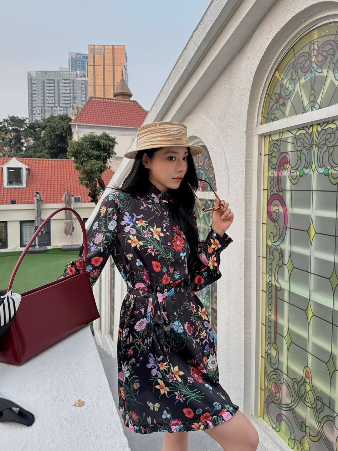 26SS NEW floral print silk dress