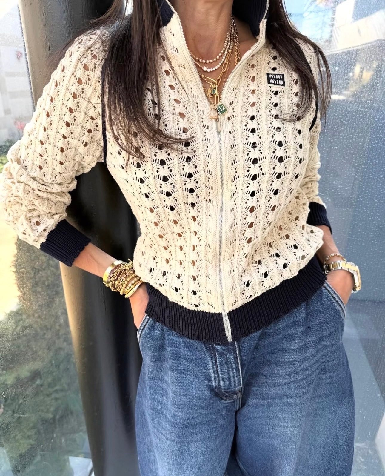 26SS NEW hollow knitted jacket