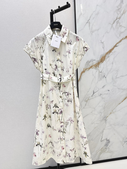 26SS NEW floral print shirt dress