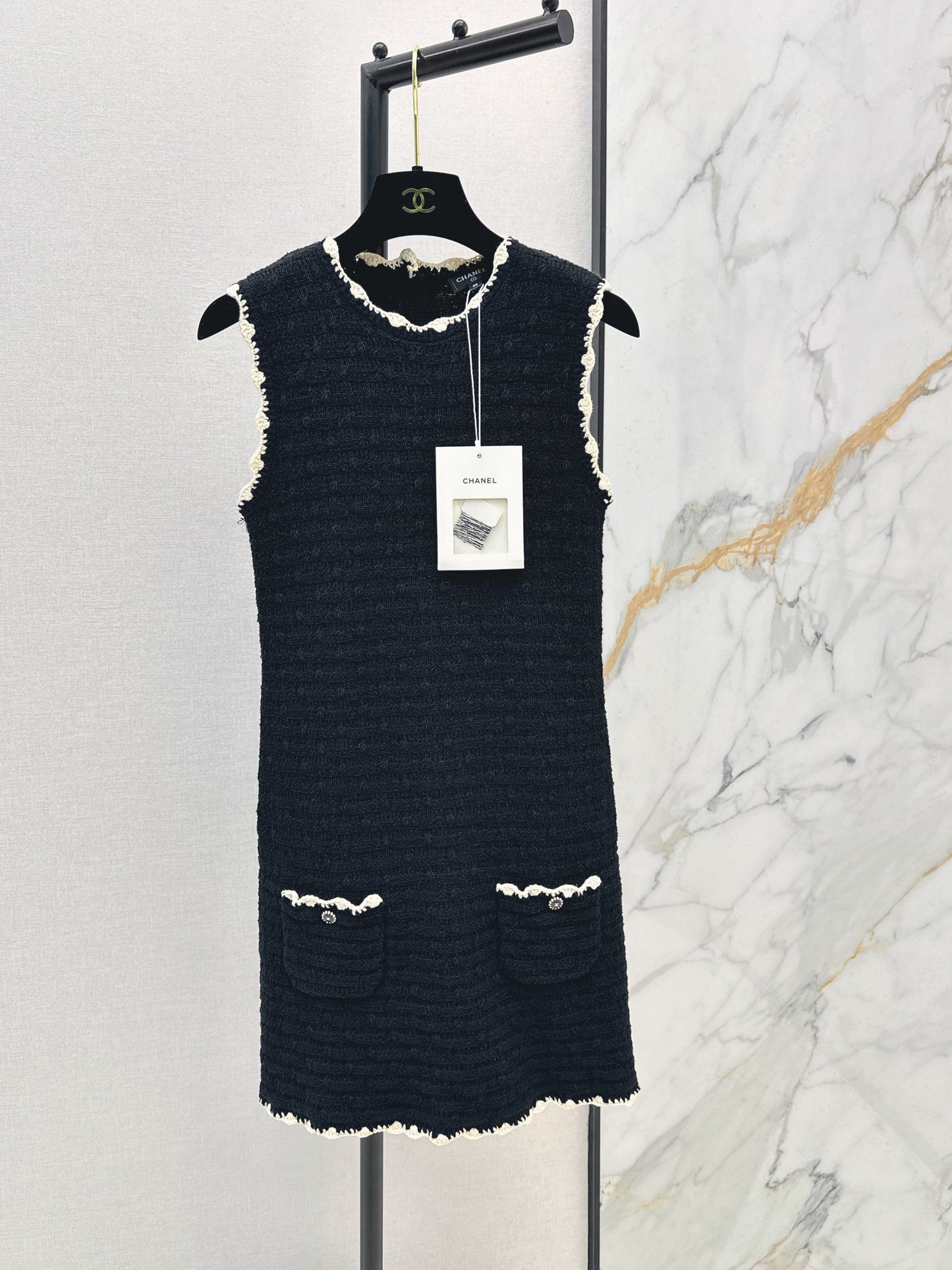26SS NEW woven knitted sleeveless dress