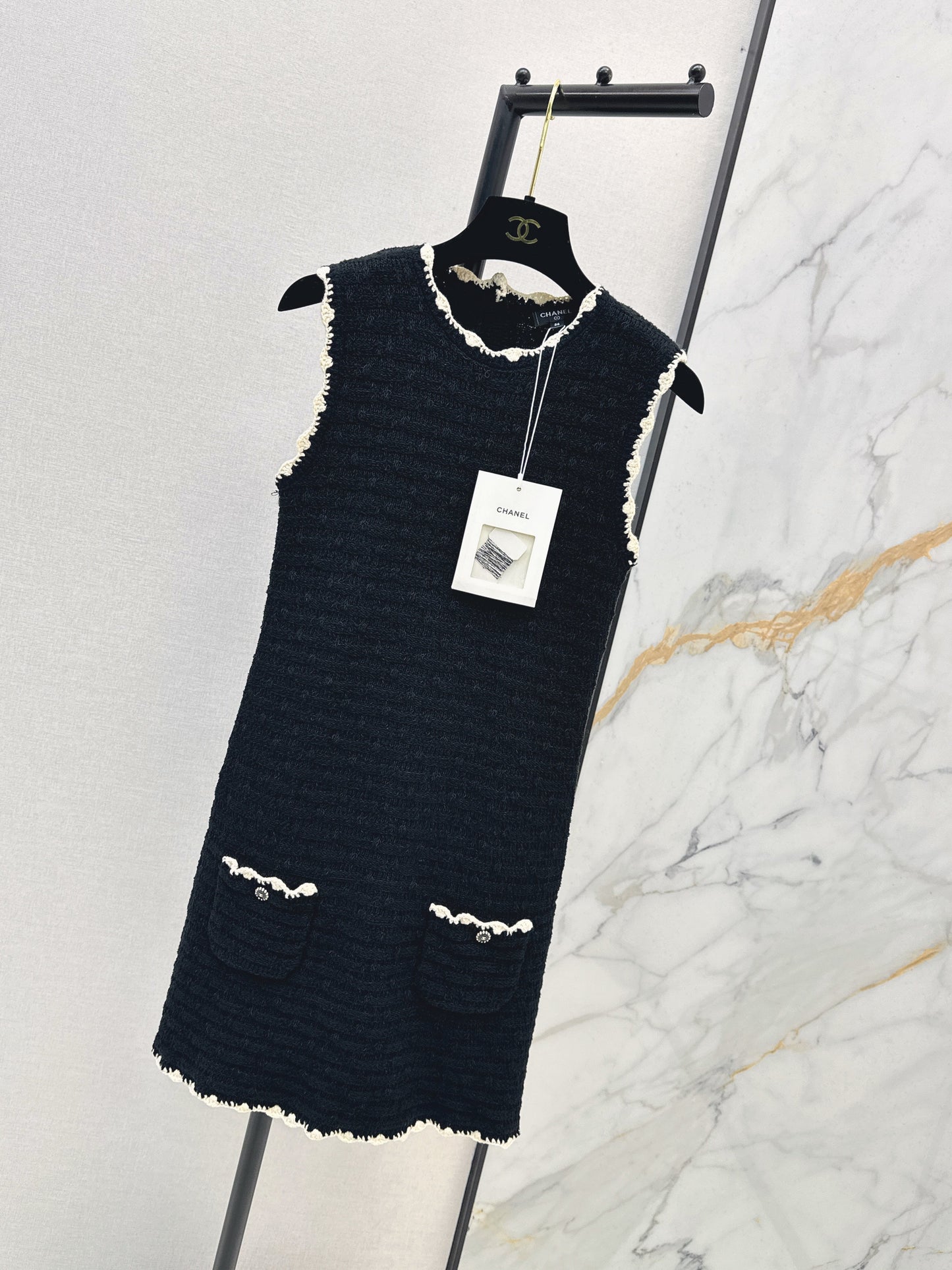 26SS NEW woven knitted sleeveless dress