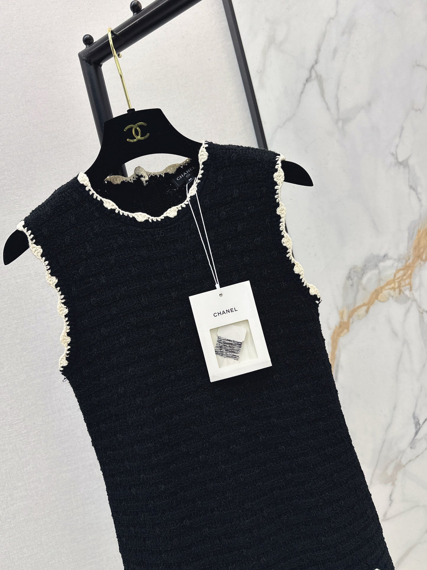 26SS NEW woven knitted sleeveless dress