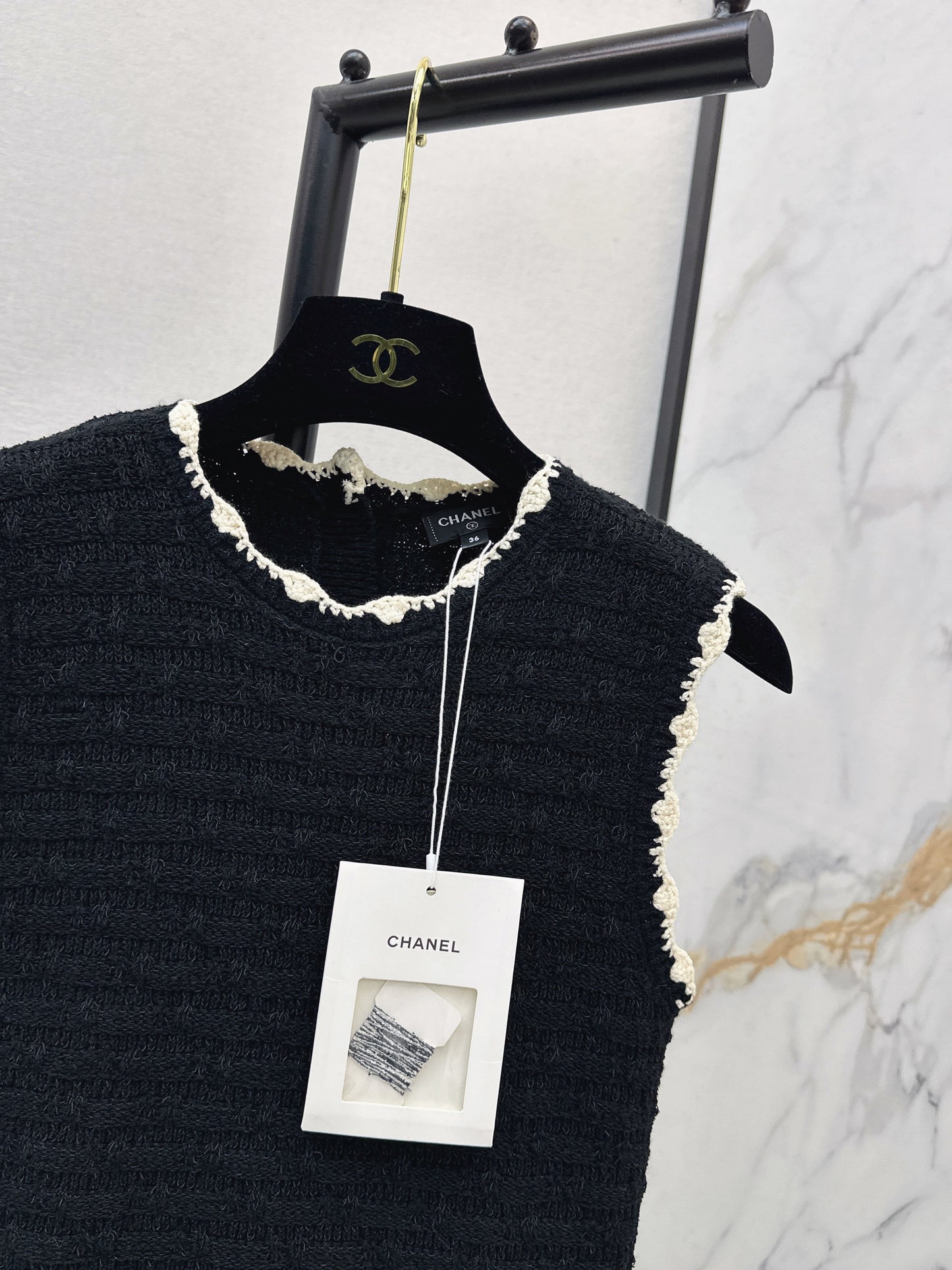 26SS NEW woven knitted sleeveless dress