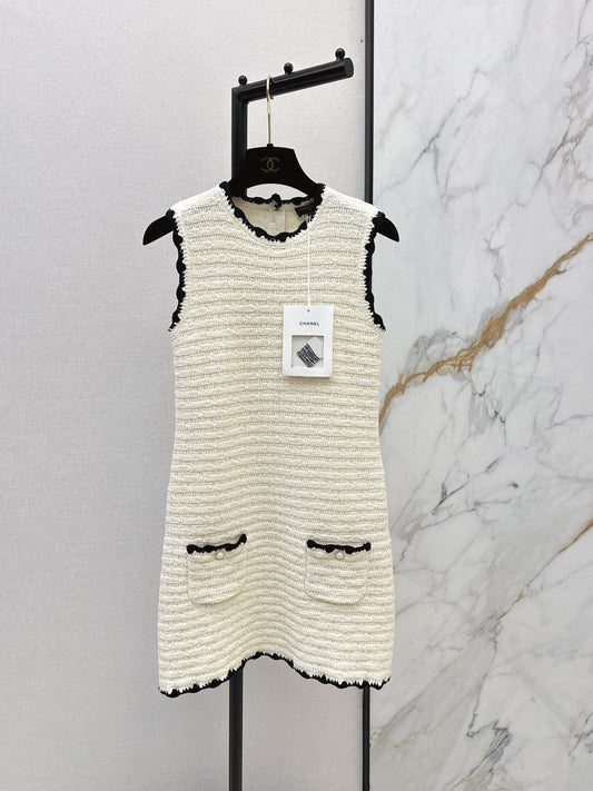 26SS NEW woven knitted sleeveless dress