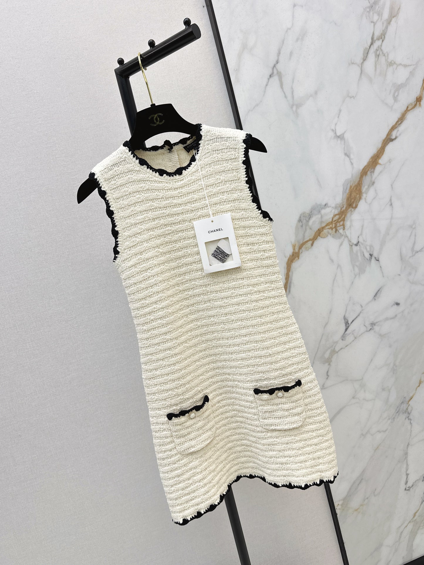 26SS NEW woven knitted sleeveless dress