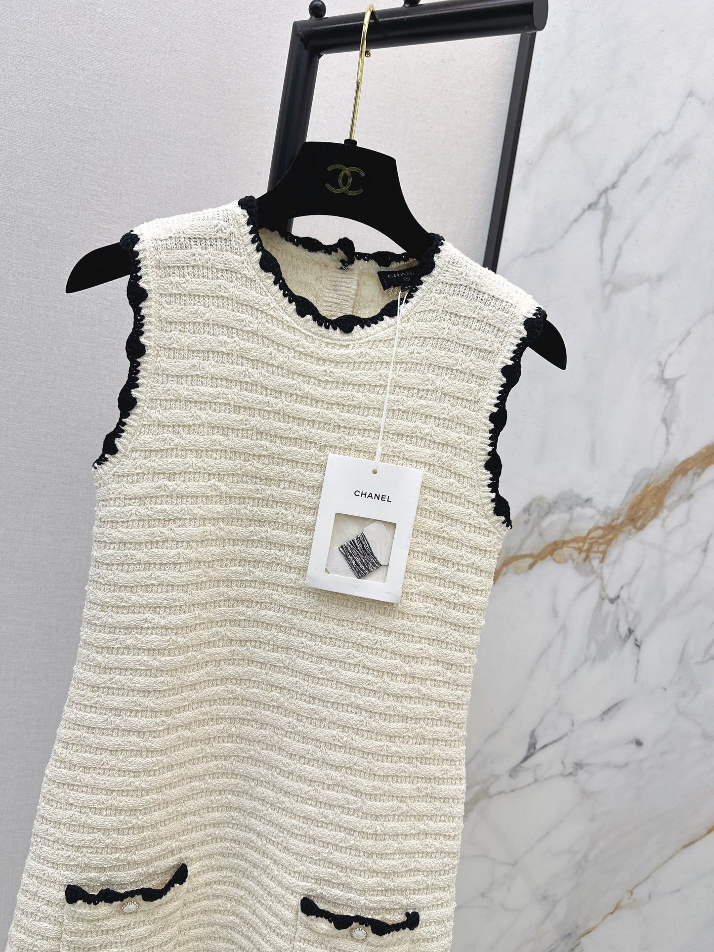 26SS NEW woven knitted sleeveless dress